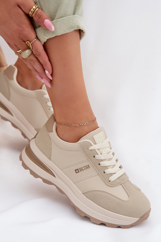 Women's Sneakers Sports Shoes Big Star TT274876 HI-POLY SYSTEM Beige
