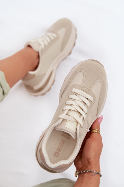Women's Sneakers Sports Shoes Big Star TT274876 HI-POLY SYSTEM Beige