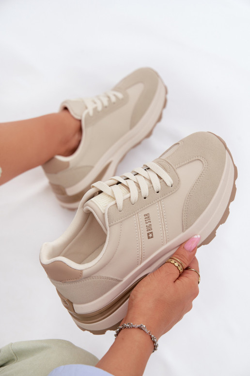 Women's Sneakers Sports Shoes Big Star TT274876 HI-POLY SYSTEM Beige