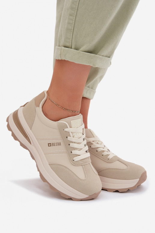 Women's Sneakers Sports Shoes Big Star TT274876 HI-POLY SYSTEM Beige