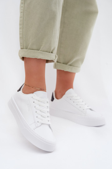 Sneakersy DamskiewithEko Skóry Big Star TT274928 HI-POLY SYSTEM Białe 2