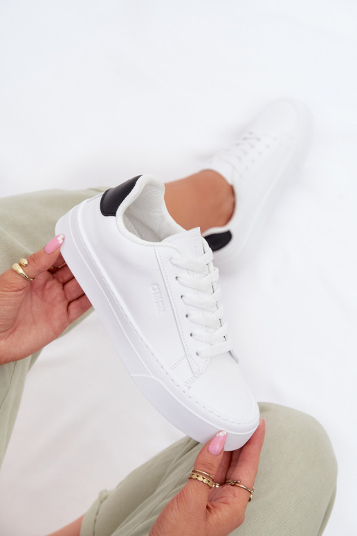 Sneakersy DamskiewithEko Skóry Big Star TT274928 HI-POLY SYSTEM Białe