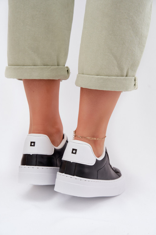 Sneakersy DamskiewithEko Skóry Big Star TT274927 HI-POLY SYSTEM Czarne