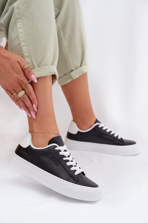 Women's Sneakers Made of Eco Leather Big Star TT274927 HI-POLY SYSTEM Black