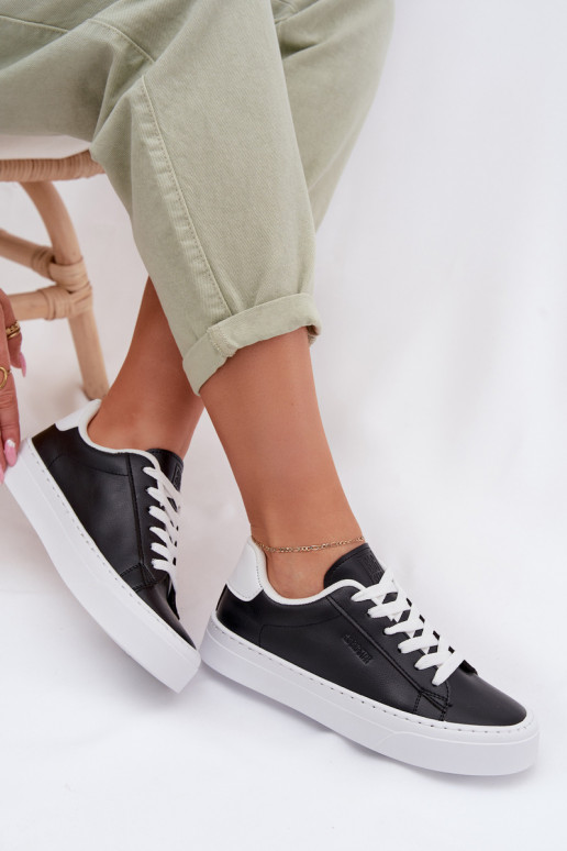 Women's Sneakers Made of Eco Leather Big Star TT274927 HI-POLY SYSTEM Black