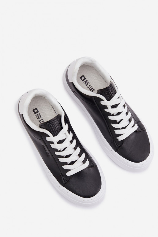 Sneakersy DamskiewithEko Skóry Big Star TT274927 HI-POLY SYSTEM Czarne