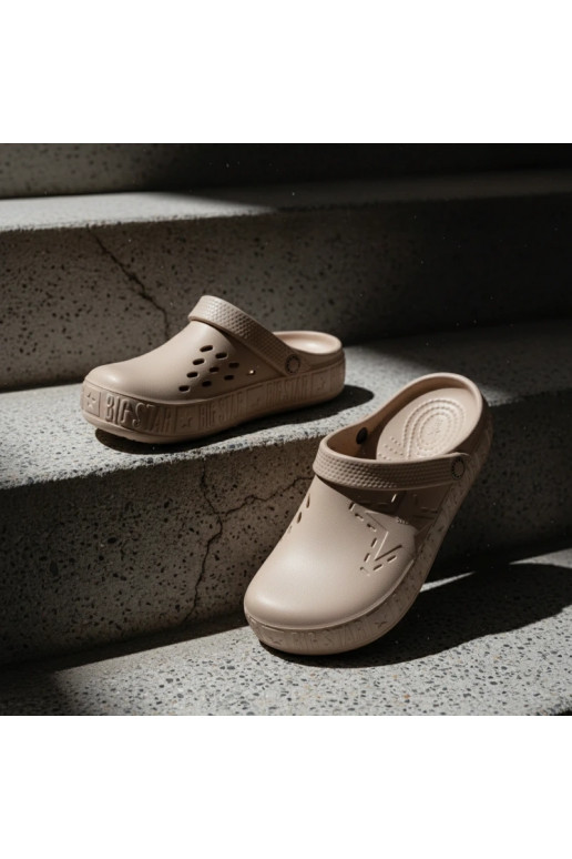 Klapki Chodaki Damskie Piankowe Big Star TT274A083 Beżowe