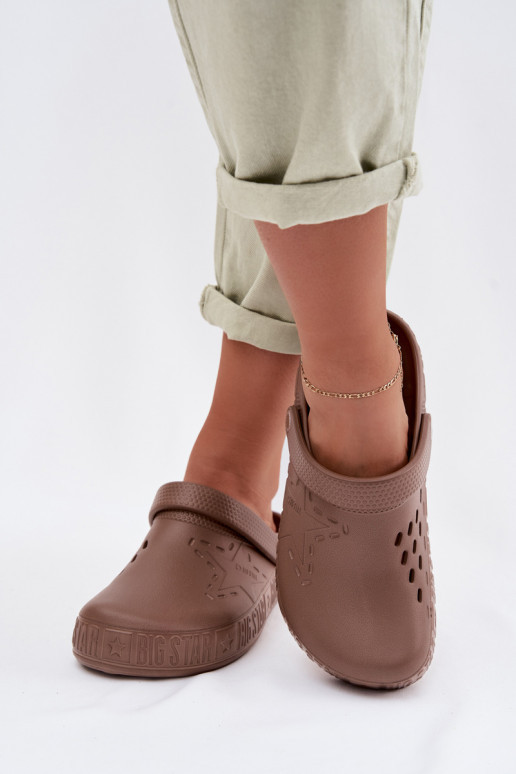 Klapki Chodaki Damskie Piankowe Big Star TT274A085 Brązowe