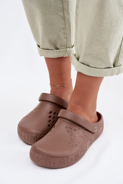 Women's Foam Chodaki Slides Big Star TT274A085 Brown