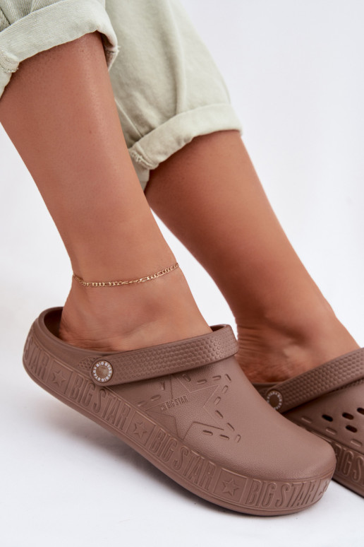 Women's Foam Chodaki Slides Big Star TT274A085 Brown