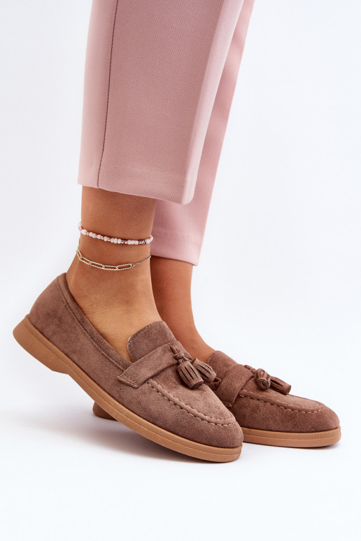 Women's Suede Moccasins Brown Dansitu