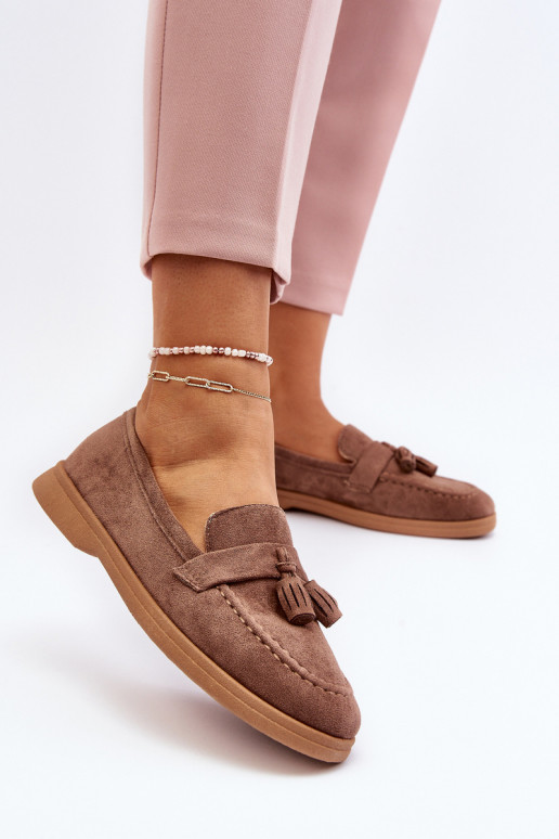 Women's Suede Moccasins Brown Dansitu