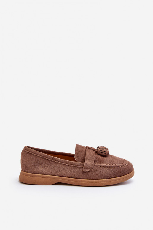 Women's Suede Moccasins Brown Dansitu