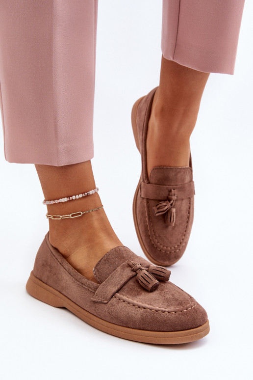 Women's Suede Moccasins Brown Dansitu