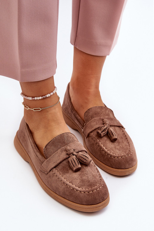 Women's Suede Moccasins Brown Dansitu