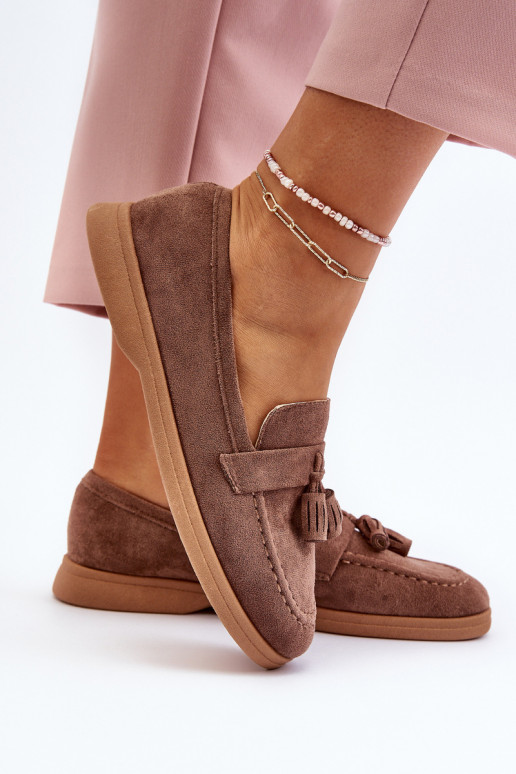 Women's Suede Moccasins Brown Dansitu