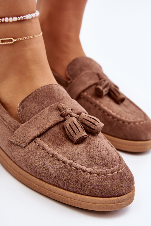 Women's Suede Moccasins Brown Dansitu