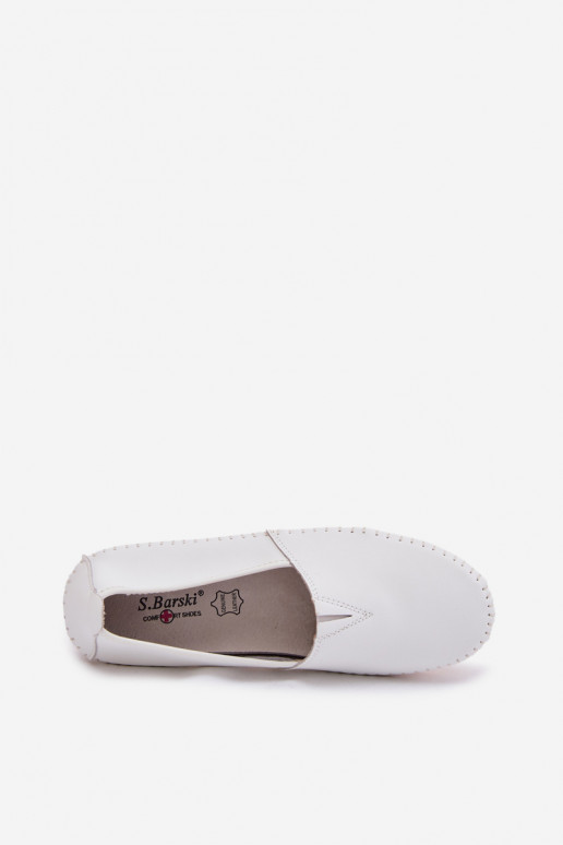 Leather Women's Loafers LR61-7051 White