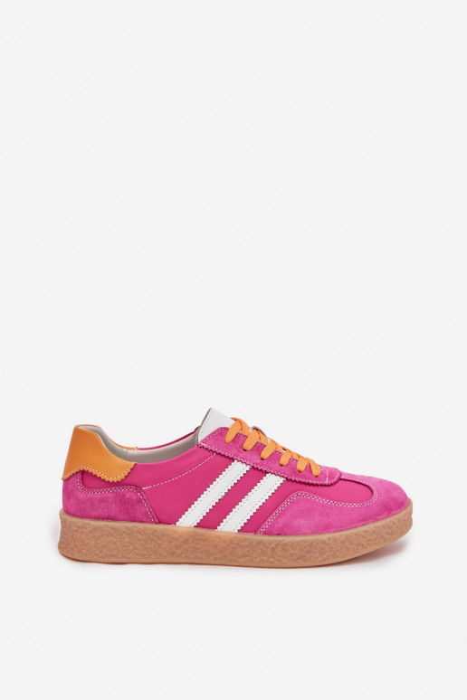 Leather Women's Sneakers LR61-7059 Fuchsia