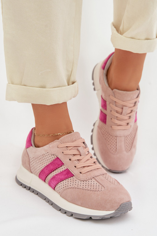 Women's Sneakers Made of Natural Suede Pink Marceline