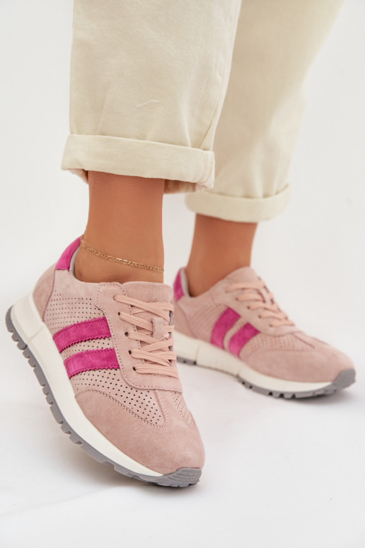 Women's Sneakers Made of Natural Suede Pink Marceline