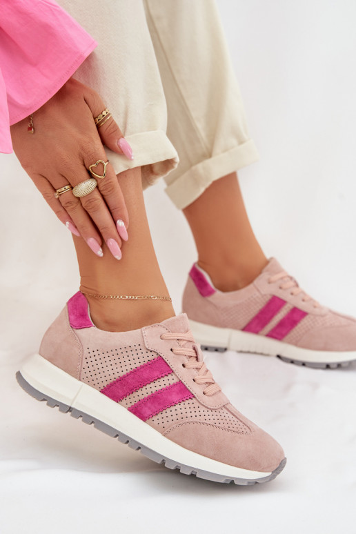 Women's Sneakers Made of Natural Suede Pink Marceline