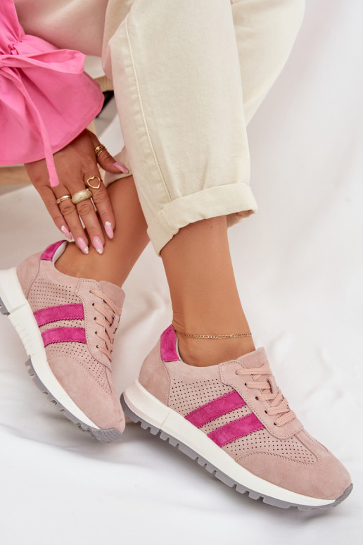 Women's Sneakers Made of Natural Suede Pink Marceline