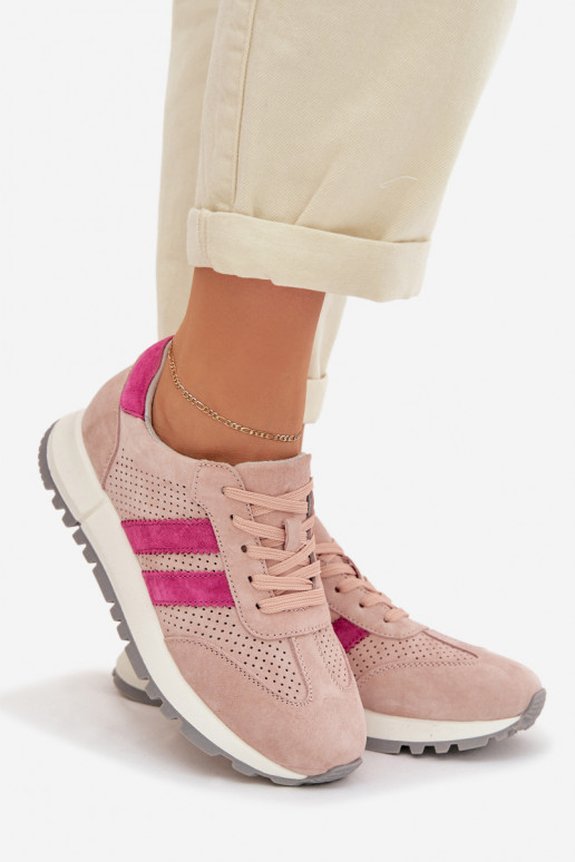Women's Sneakers Made of Natural Suede Pink Marceline
