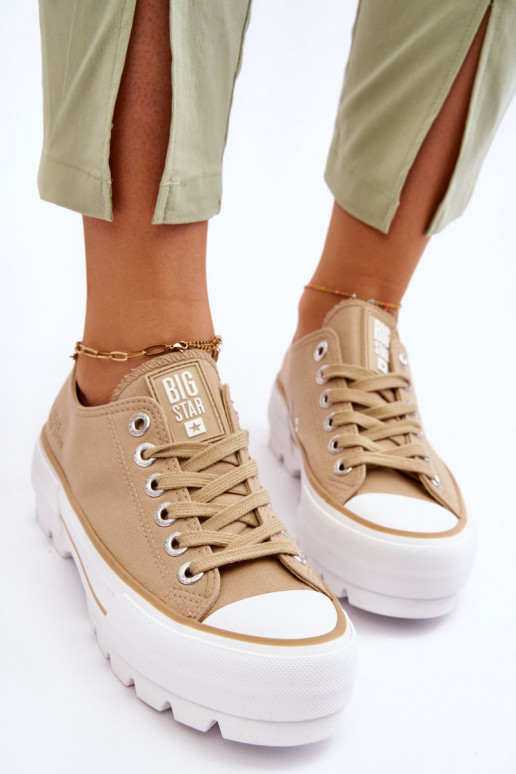 Fabric Platform Sneakers Big Star LL274154 Beige