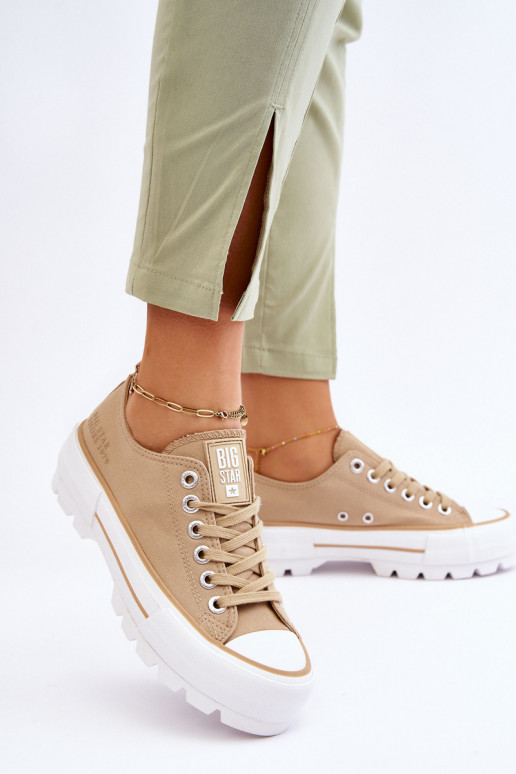 Fabric Platform Sneakers Big Star LL274154 Beige