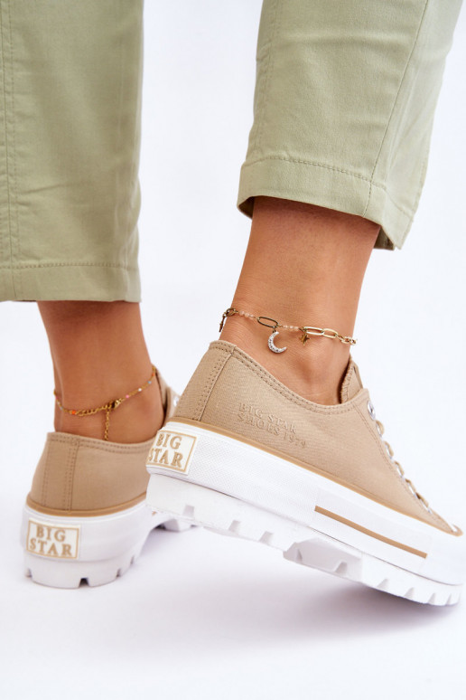 Fabric Platform Sneakers Big Star LL274154 Beige