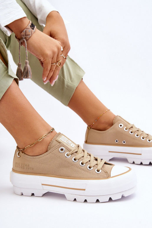 Fabric Platform Sneakers Big Star LL274154 Beige
