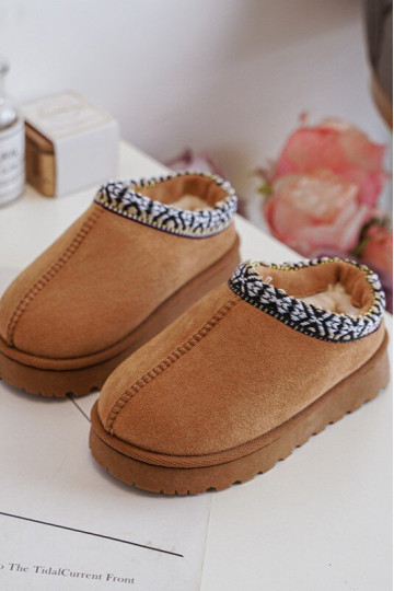 Children's Slippers Slipped Insulated Camel Olivane 2