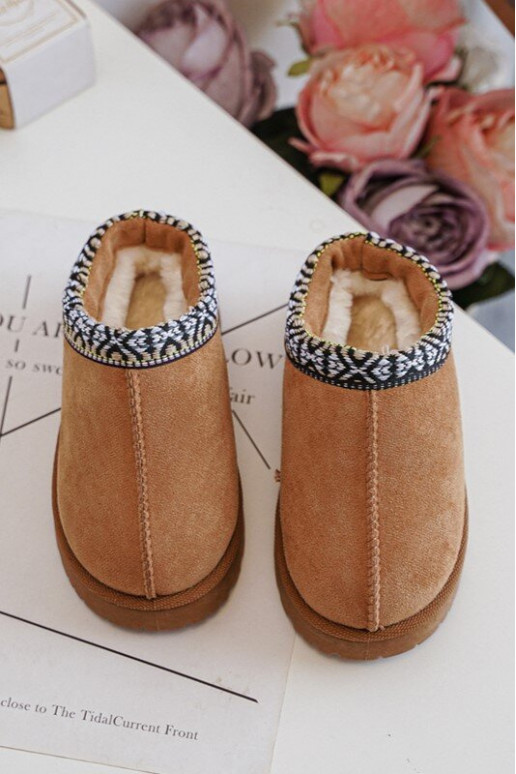 Children's Slippers Slipped Insulated Camel Olivane