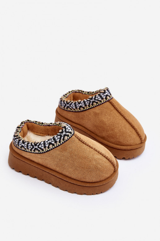 Children's Slippers Slipped Insulated Camel Olivane