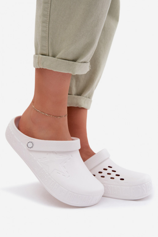 Klapki Chodaki Damskie Piankowe Big Star TT274A081 Białe