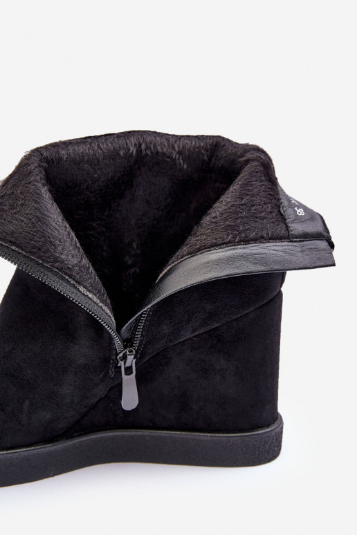 Leather Lined Heeled Boots With Ornamentation Black Vere