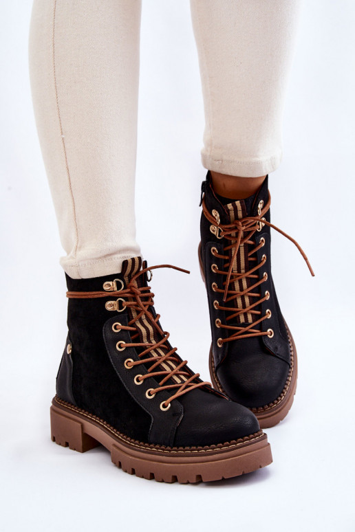 Black Suede Trapper Boots Alette