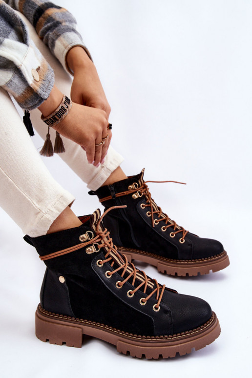 Black Suede Trapper Boots Alette