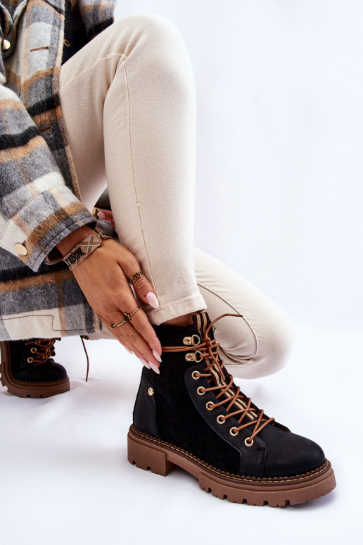 Black Suede Trapper Boots Alette
