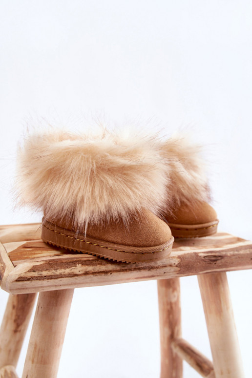 Children's Snow Boots With Eco Fur Light brown Ariana