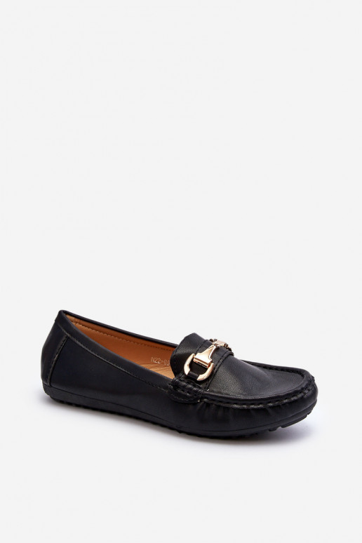 Women's Classic Eco Leather Moccasins Black Demese