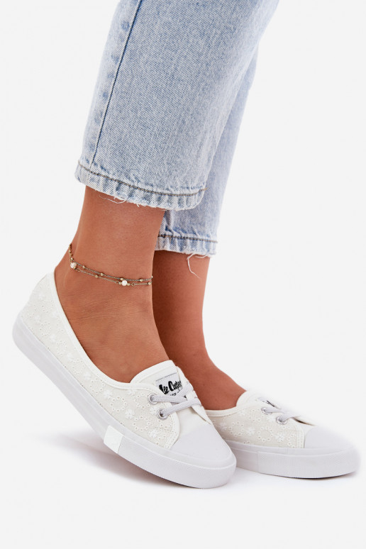 Tenisówki Trampki DamskiewithHaftem Lee Cooper LCW-25-31-3447L Białe