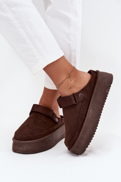 Women's Snow Boots Platform with Velcro Chocolate Jorielle