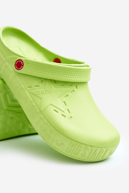 Męskie Lekkie Klapki Chodaki Big Star II175005 Zielone