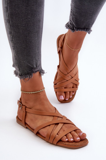 Płaskie Sandały Damskie Big Star NN274013 Camel