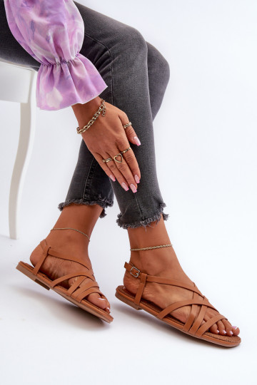 Flat Women's Sandals Big Star NN274013 Camel 2