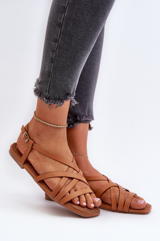 Flat Women's Sandals Big Star NN274013 Camel