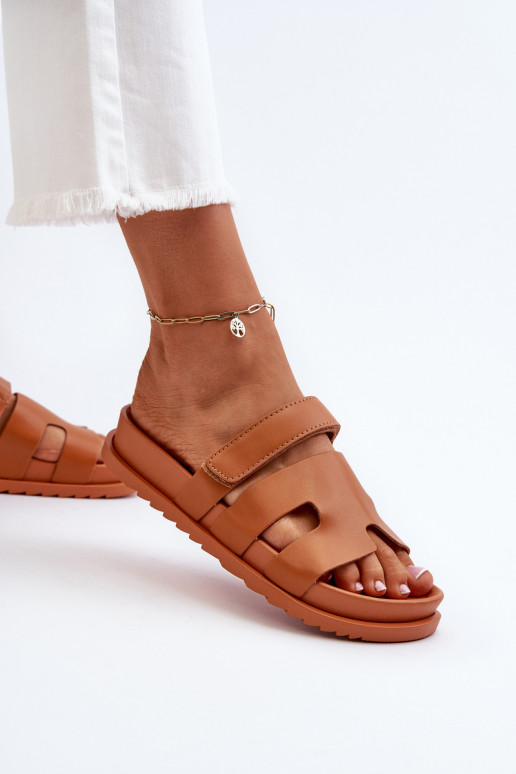 Klasyczne Klapki Damskie Camel Molie