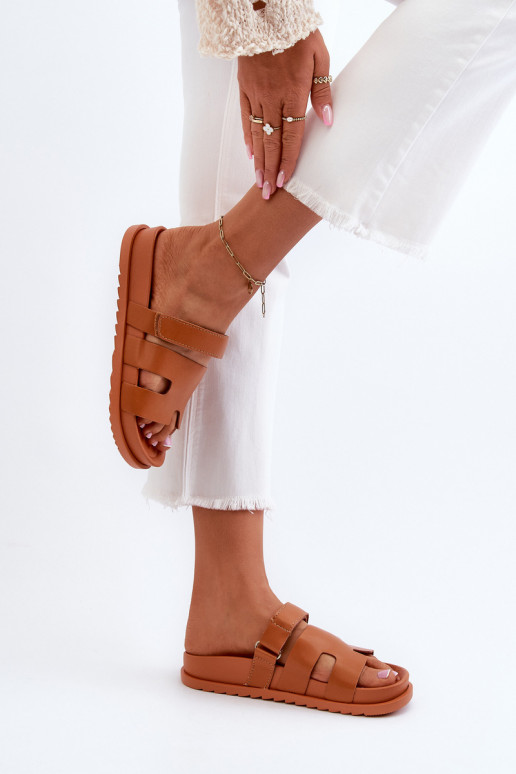 Klasyczne Klapki Damskie Camel Molie